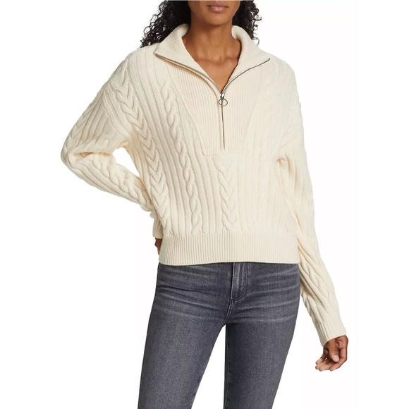 PAIGE Cable Knit Half Zip Sweater - Picture 6 of 6